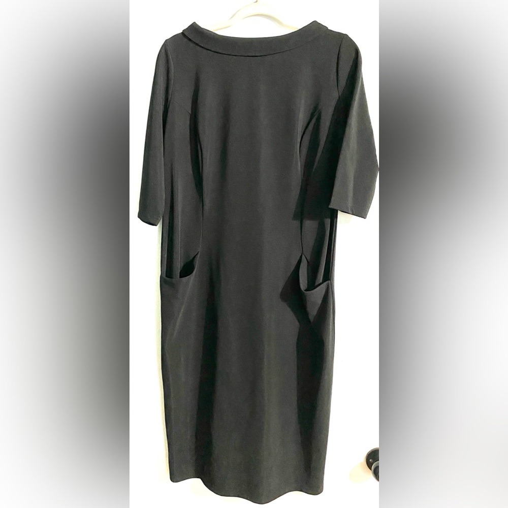 Black Laura Bettini Dress, 3/4 sleeve, Pockets, Size:16, Tags On